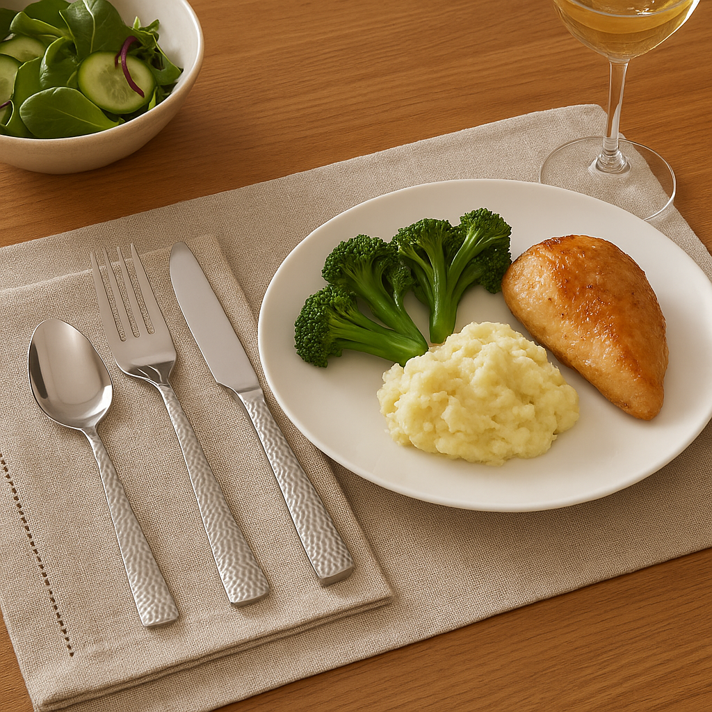 Hammered 24 Piece Cutlery Set