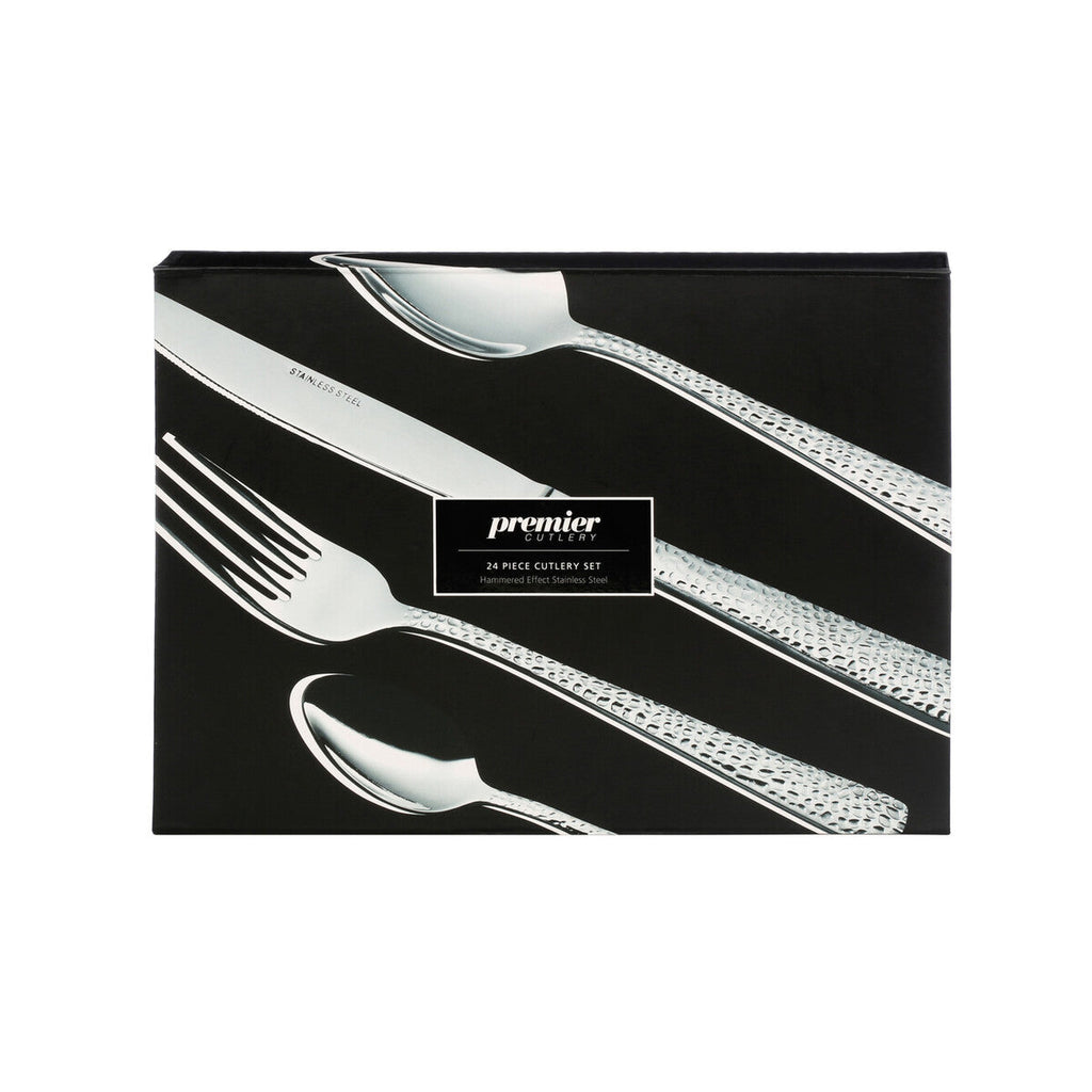 Hammered 24 Piece Cutlery Set
