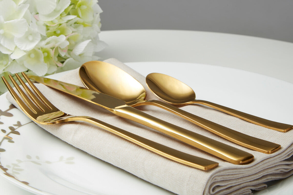 Glow 16 Piece Gold Cutlery Set