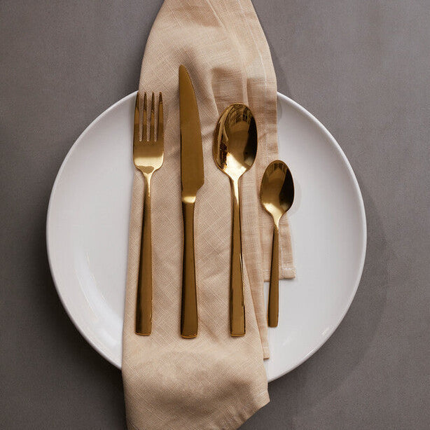 Glow 16 Piece Gold Cutlery Set