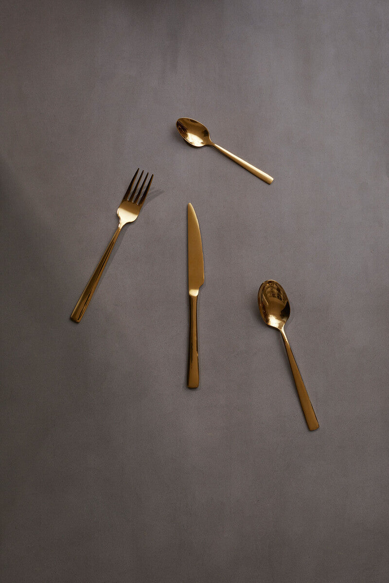Glow 16 Piece Gold Cutlery Set
