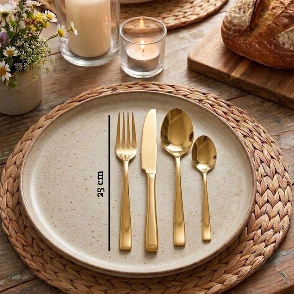 Glow 16 Piece Gold Cutlery Set