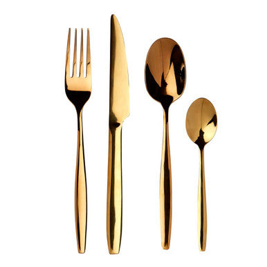Aura 16 Piece Gold Cutlery Set