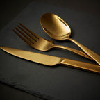 Aura 16 Piece Gold Cutlery Set