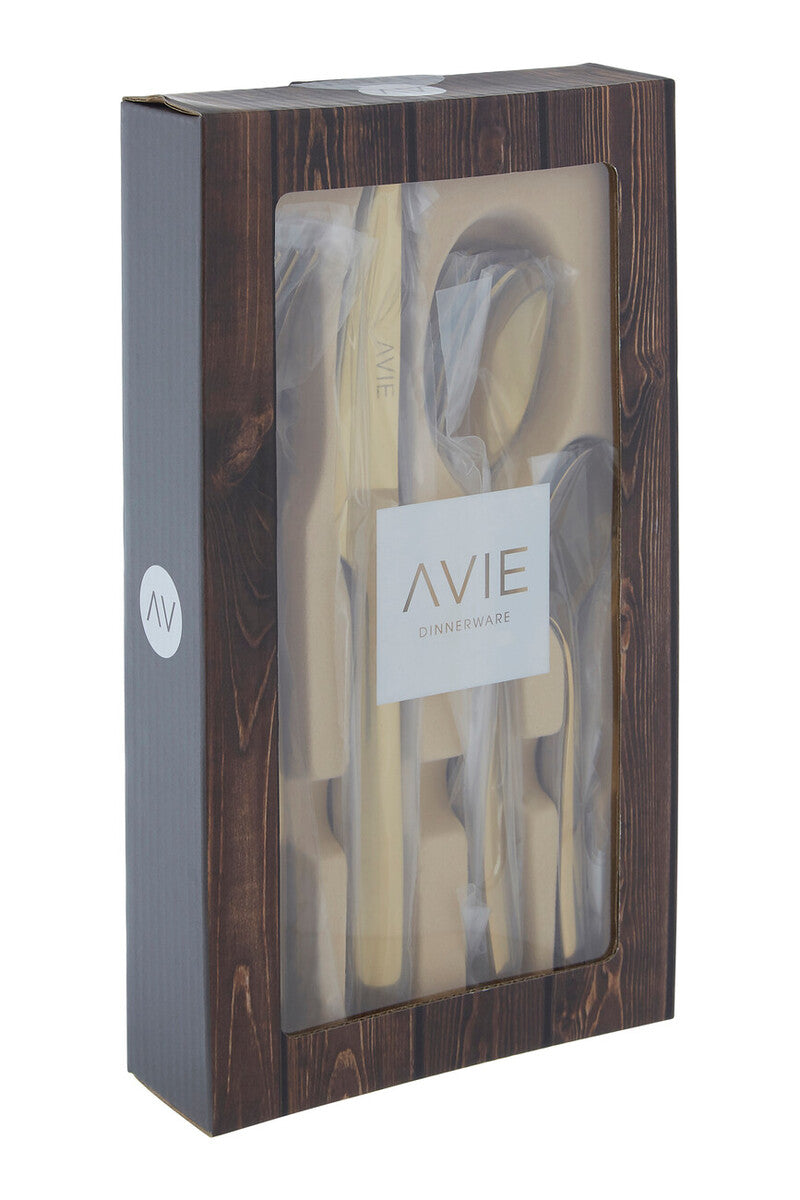 Aura 16 Piece Gold Cutlery Set
