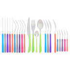 24 Piece Multi Coloured Cutlery Set