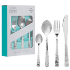 Hammered Effect 16 Piece Stainless Steel Cutlery Set