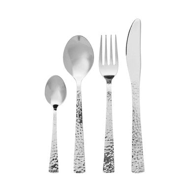 Hammered Effect 24 Piece Stainless Steel Cutlery Set