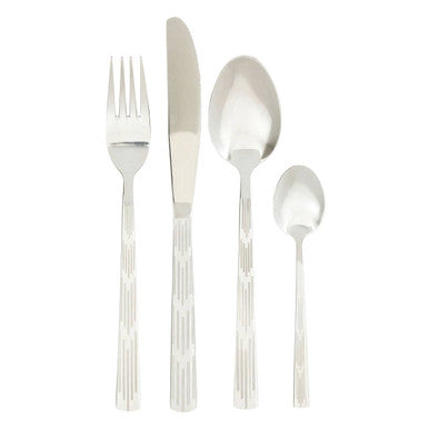16 Piece Etched Deco Cutlery Set