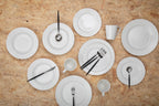16 Piece Matte  Silver And Black Cutlery Set