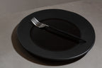 16 Piece Matte  Silver And Black Cutlery Set