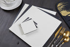 16 Piece Black Faux Marble Cutlery Set