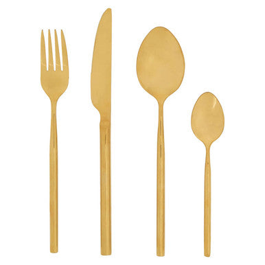 16 Piece Gold Finish Cutlery Set