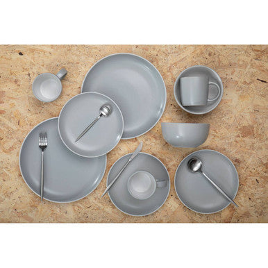 16 Piece Matte Silver Cutlery Set