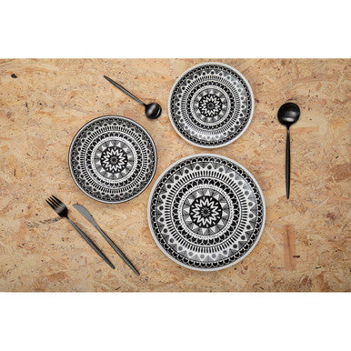 16 Piece Matte Black Cutlery Set