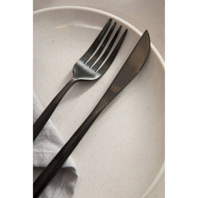16 Piece Matte Black Cutlery Set