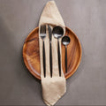 16 Piece Matte Black Cutlery Set