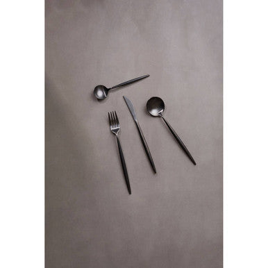 16 Piece Matte Black Cutlery Set