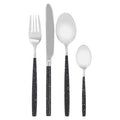16 Piece Black and Silver Cutlery Set with Speckle Effect