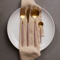 16 Piece Pink and Gold Finish Cutlery Set