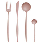 16 Piece Matte Pink Finish Cutlery Set