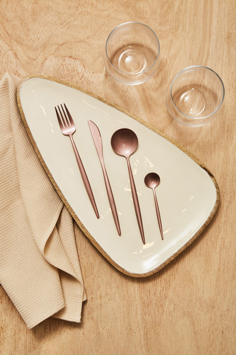 16 Piece Matte Pink Finish Cutlery Set