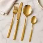 16 Piece Gold Finish Stainless Steel Cutlery Set