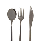 3 Piece Black Travel Cutlery Set with Case