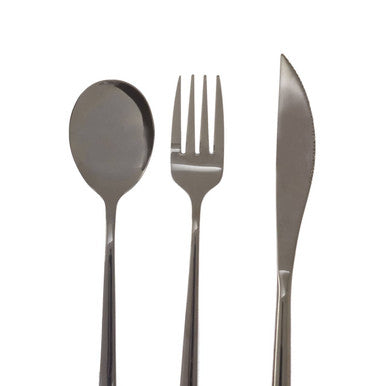 3 Piece Black Travel Cutlery Set with Case