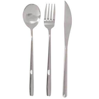 6 Piece Silver Travel Cutlery Set with Case