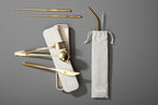 6 Piece Gold Travel Cutlery Set with Case