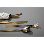 6 Piece Gold Travel Cutlery Set with Case
