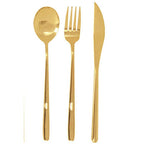 6 Piece Gold Travel Cutlery Set with Case