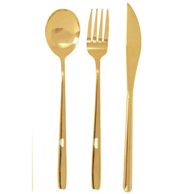 6 Piece Gold Travel Cutlery Set with Case