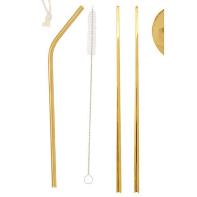 6 Piece Gold Travel Cutlery Set with Case