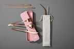 6 Piece Rose Gold Travel Cutlery Set with Case