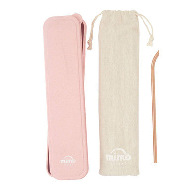 6 Piece Rose Gold Travel Cutlery Set with Case