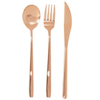 6 Piece Rose Gold Travel Cutlery Set with Case
