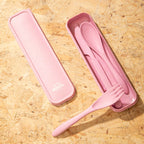 Pink 3 Piece Travel Cutlery Set