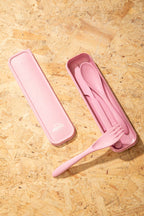 Pink 3 Piece Travel Cutlery Set