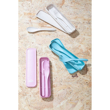 Pink 3 Piece Travel Cutlery Set