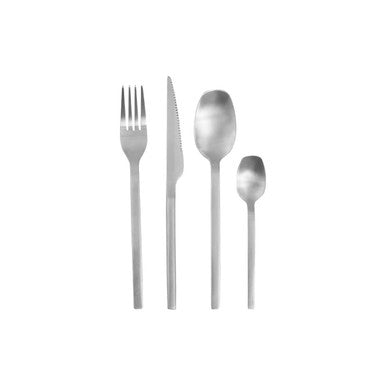 16 Piece Silver Matte Finish Cutlery Set