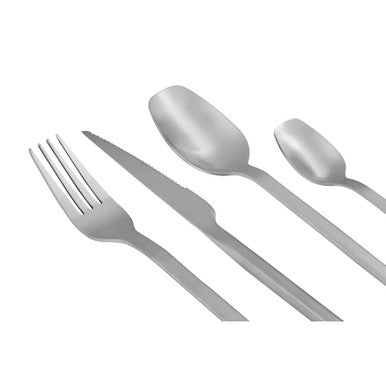 16 Piece Silver Matte Finish Cutlery Set