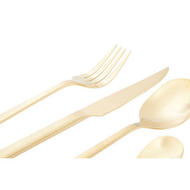 16 Piece Matte Gold Finish Cutlery Set