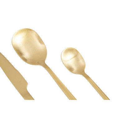 16 Piece Matte Gold Finish Cutlery Set