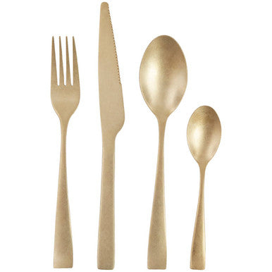 16 Piece Antique Gold Cutlery Set