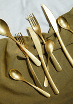16 Piece Antique Gold Finish Cutlery Set