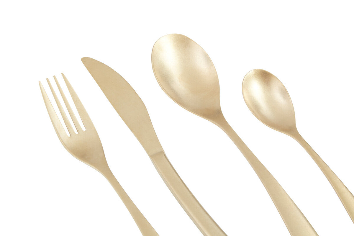 16 Piece Antique Gold Finish Cutlery Set