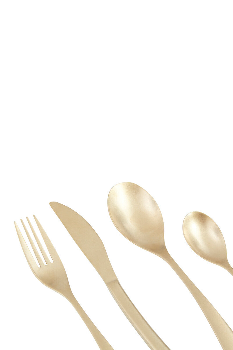 16 Piece Antique Gold Finish Cutlery Set