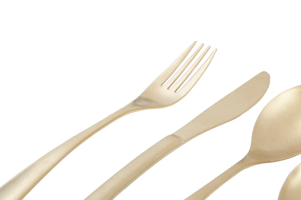 16 Piece Antique Gold Finish Cutlery Set